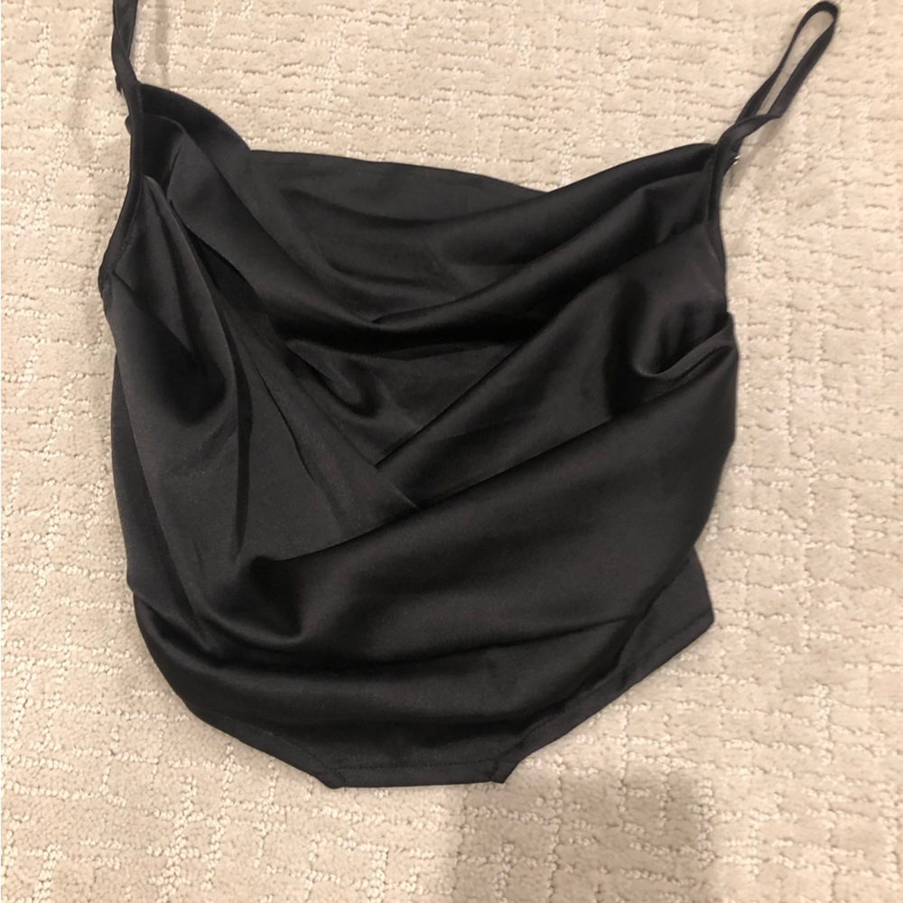 Plain satin top